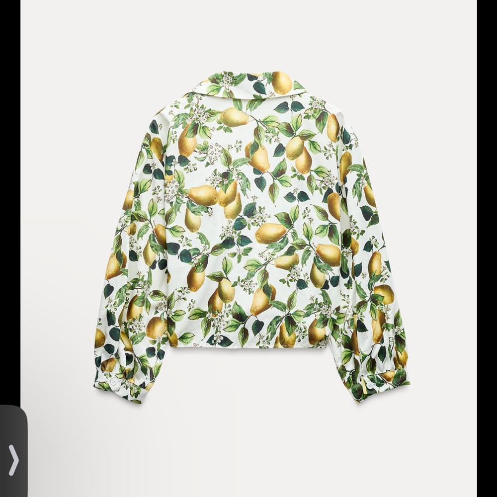KNOTTED FRUIT PRINT CROP TOP - Picture 2 of 5